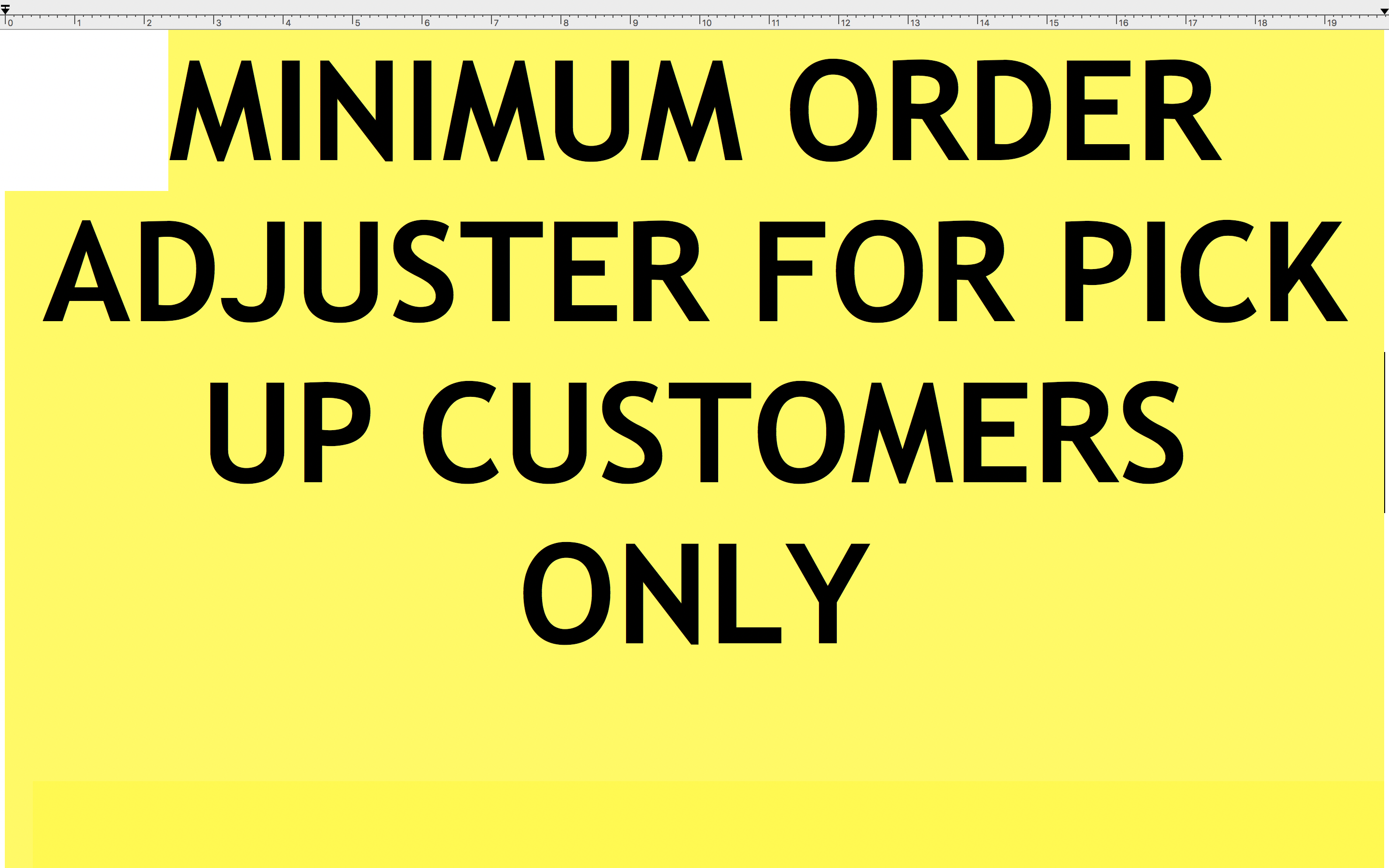 Minimum order adjuster ( pick up only ) 